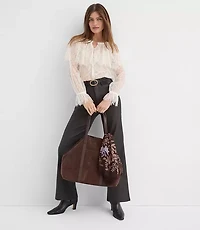 Petite Chantilly Lace Cape Blouse