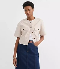 Striped Short Sleeve Jacket