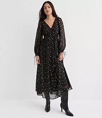 Tall Shimmer Geo Clip Ruched Maxi Dress