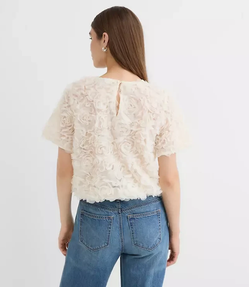 Petite Floral Tulle Bubble Hem Tee