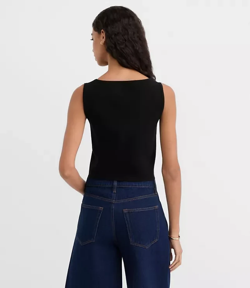 Square Neck Sweater Tank Top