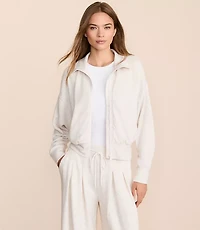 Lou & Grey Heathered Cozy Cotton Sweatshirt Jacket