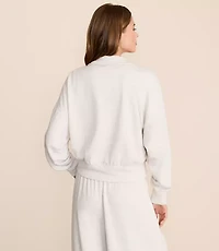 Lou & Grey Heathered Cozy Cotton Sweatshirt Jacket