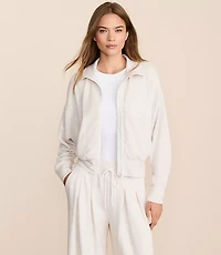 Lou & Grey Heathered Cozy Cotton Sweatshirt Jacket