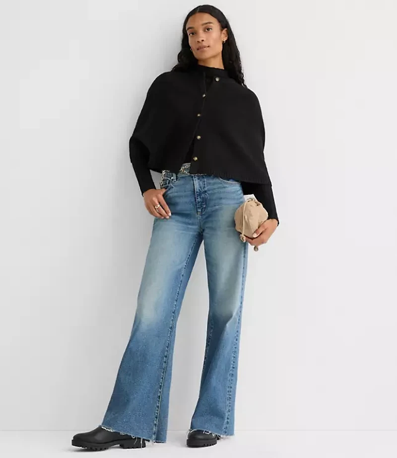 Button Cape Sweater