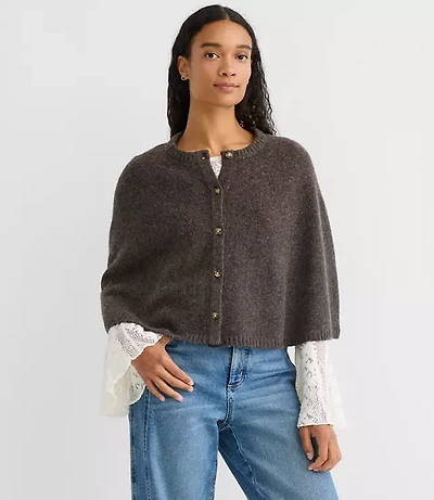 Button Cape Sweater