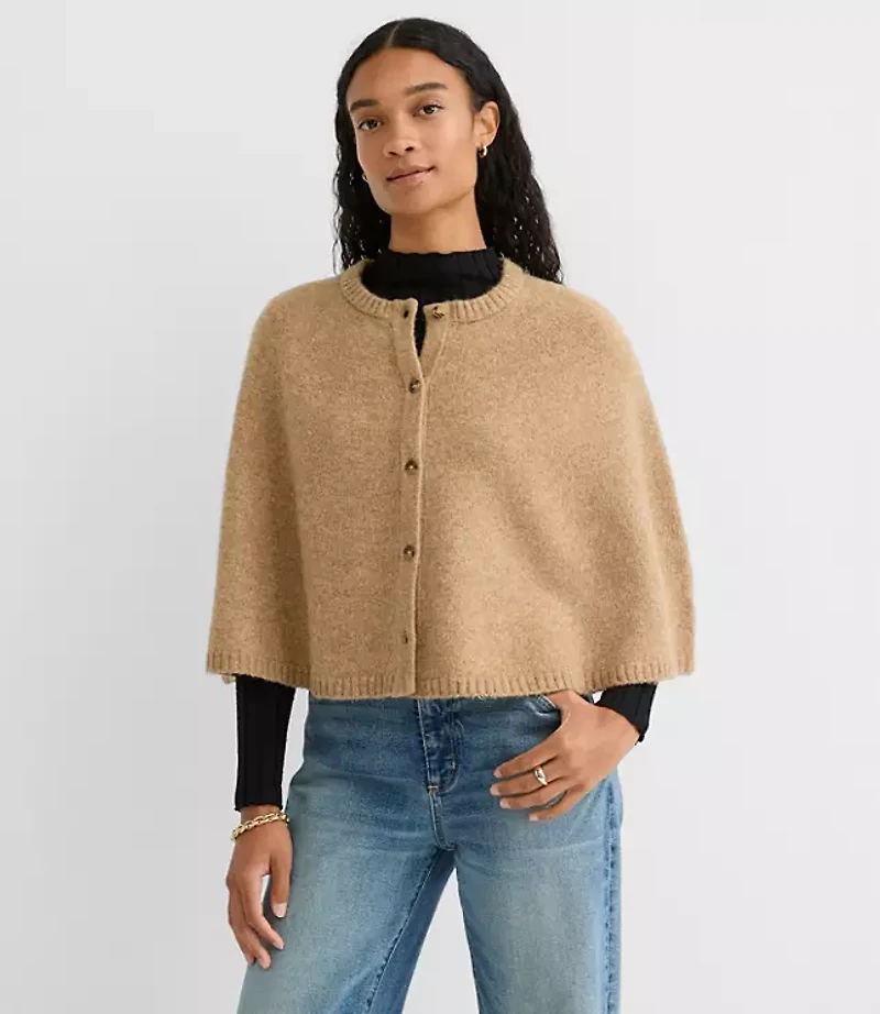 Button Cape Sweater