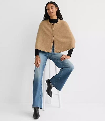 Button Cape Sweater