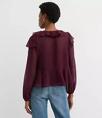 Petite Ruffle Peplum Blouse