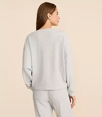 Lou & Grey Heathered Upstate Waffle V-Neck Top