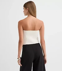 Petite Shirred Curved Bustier Top