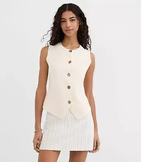 Hammered Metallic Button Sweater Vest