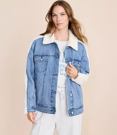 Lou & Grey Sherpa Denim Jacket