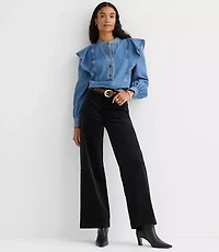 Petite Curvy Palmer Wide Leg Pants Stretch Velvet