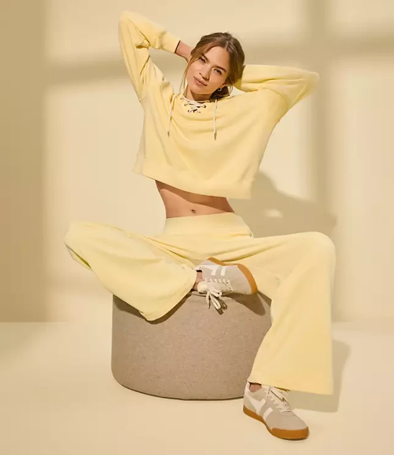 Lou & Grey Cozy Cotton Lace Up Hoodie