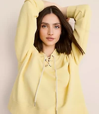 Lou & Grey Cozy Cotton Lace Up Hoodie