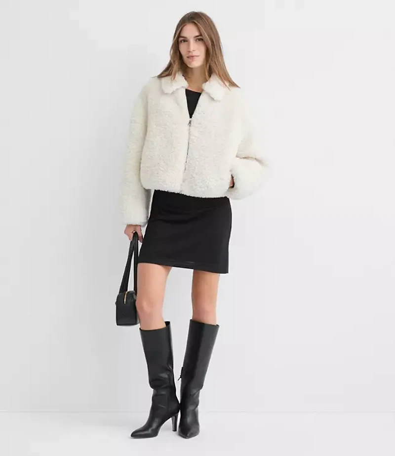 Petite Modern Faux Fur Jacket