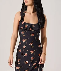 Astr The Label Morrigan Ruffle Trim Halter Dress