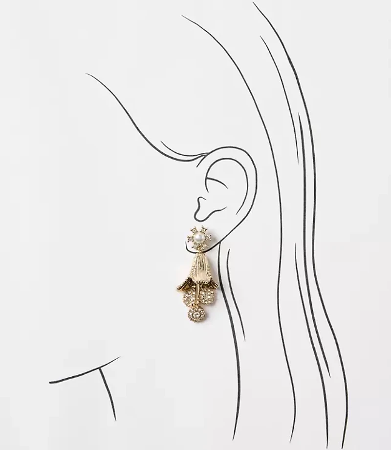 Floral Sparkle Drop Earrings