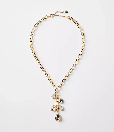 Mixed Sparkle Y Necklace