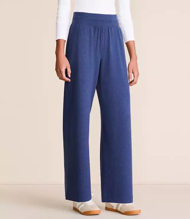 Petite Lou & Grey Heathered Brushedsoft Wide Leg Pants