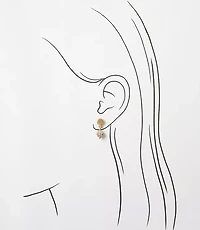 Pave Ball Drop Stud Earring Set