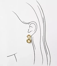 Mixed Metal Link Drop Earrings