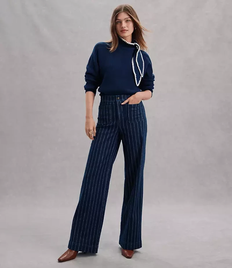 Palmer Wide Leg Pants Pinstripe