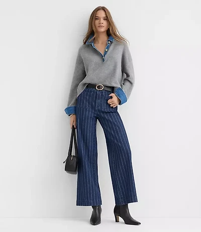 Palmer Wide Leg Pants Pinstripe