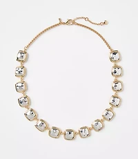 Mixed Metal Square Statement Necklace