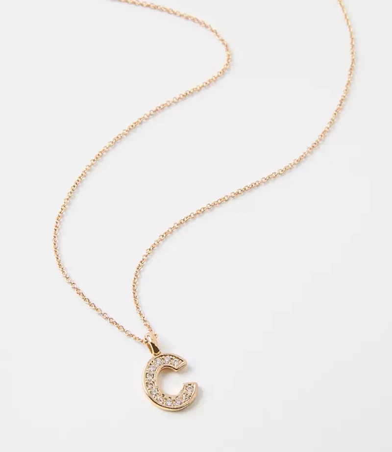 Pave Initial Necklace