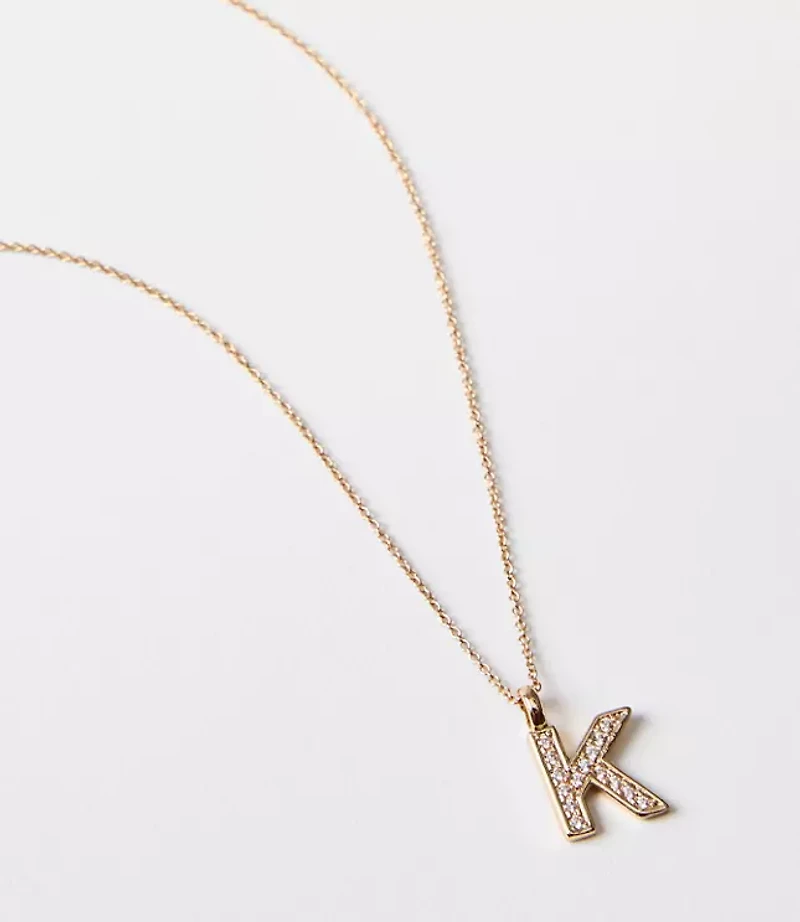 Pave Initial Necklace