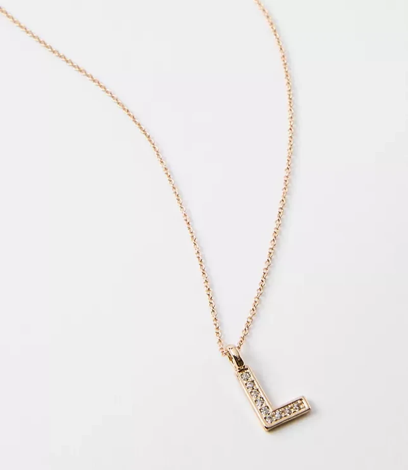Pave Initial Necklace