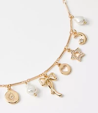 Mother Of Pearl Bow Charm Necklace