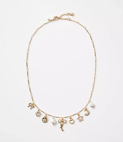 Mother Of Pearl Bow Charm Necklace