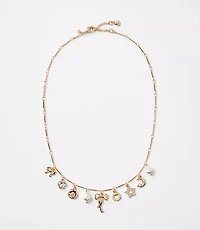 Mother Of Pearl Bow Charm Necklace