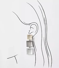 Italian Collection Square Drop Statement Earrings