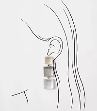 Italian Collection Square Drop Statement Earrings