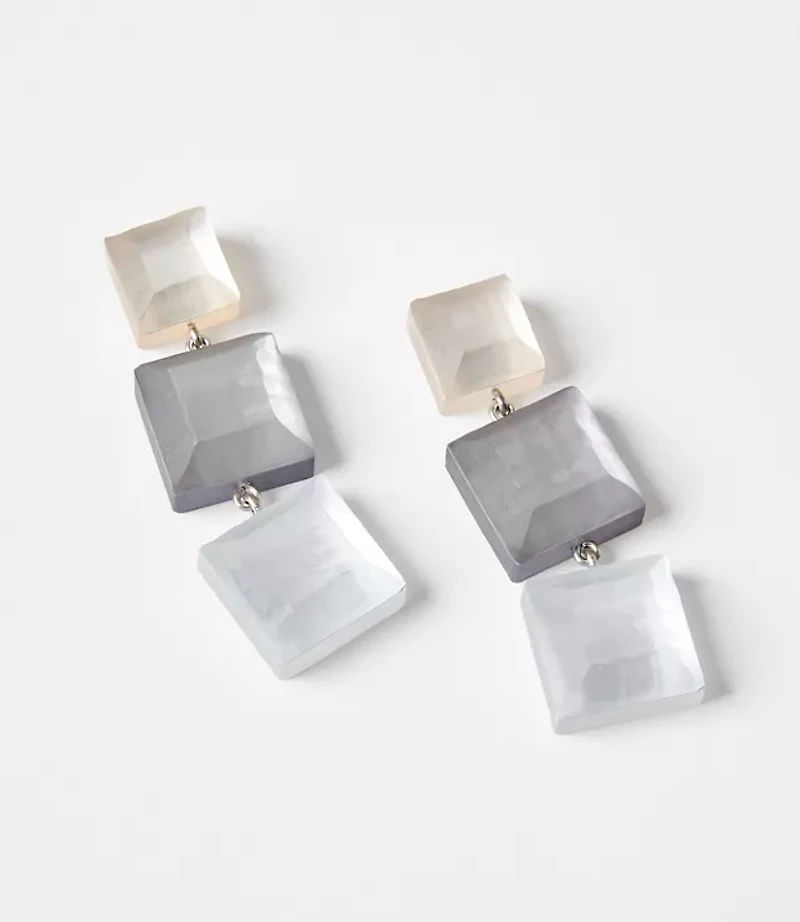 Italian Collection Square Drop Statement Earrings