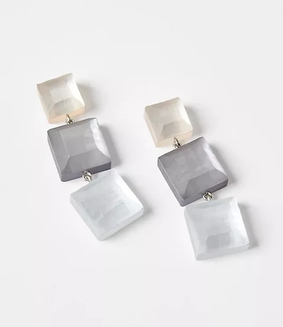 Italian Collection Square Drop Statement Earrings