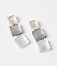 Italian Collection Square Drop Statement Earrings