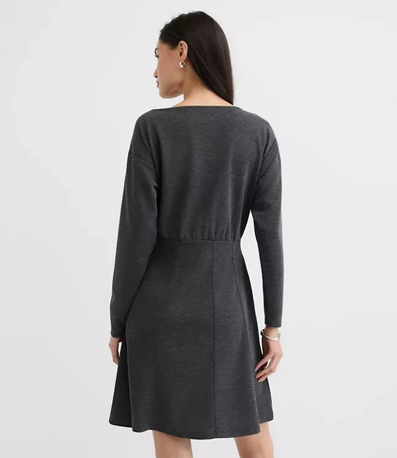 Petite Seamed Sweatshirt Mini Pocket Dress