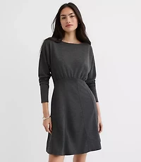 Petite Seamed Sweatshirt Mini Pocket Dress