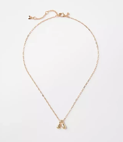 Bubble Letter Initial Necklace
