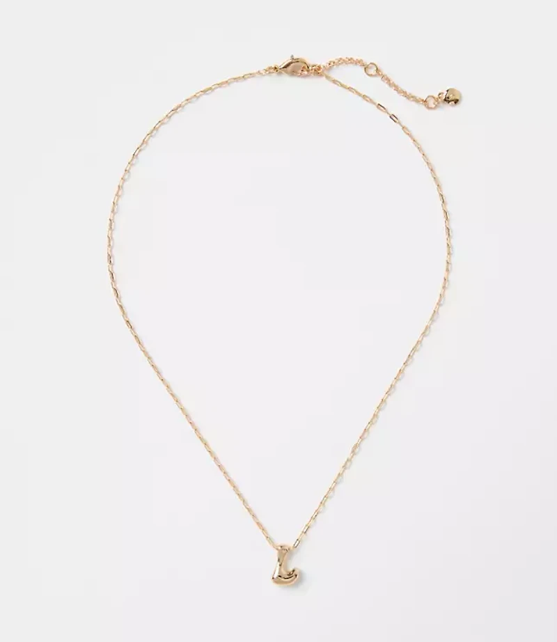 Bubble Letter Initial Necklace