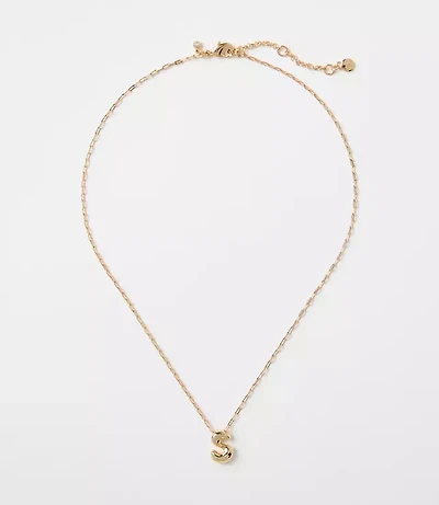 Bubble Letter Initial Necklace