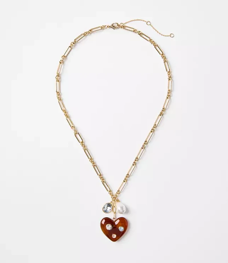 Sparkle Heart Cluster Necklace