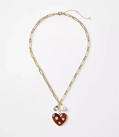 Sparkle Heart Cluster Necklace