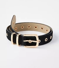 Grommet Double Metal Keeper Suede Belt