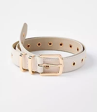 Grommet Double Metal Keeper Suede Belt